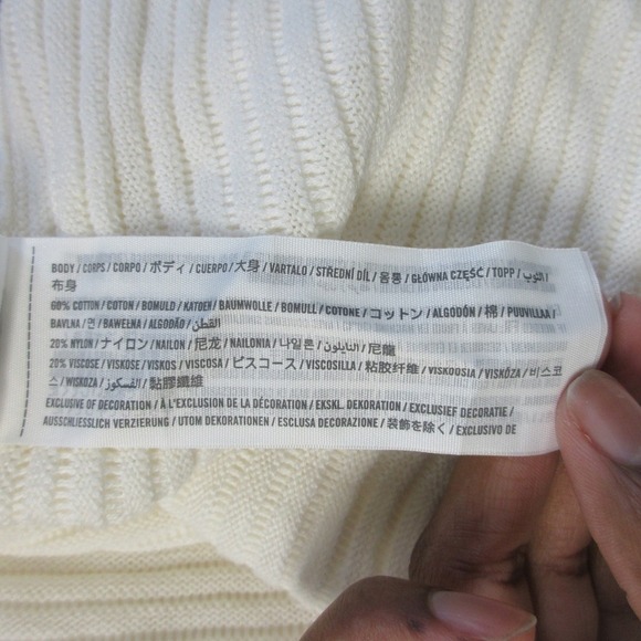 Abercrombie & Fitch Polo Shirt Men XL Ivory Knit Cotton Ribbed Knit NEW 516 - Picture 8 of 9